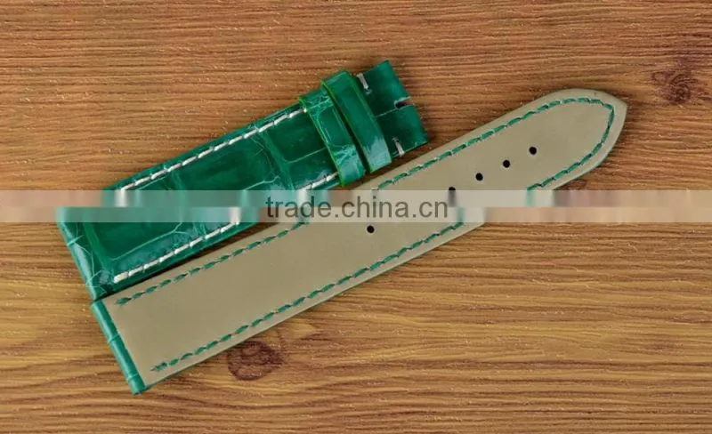 Mens 18mm Width Crocodile Leather Watch Band