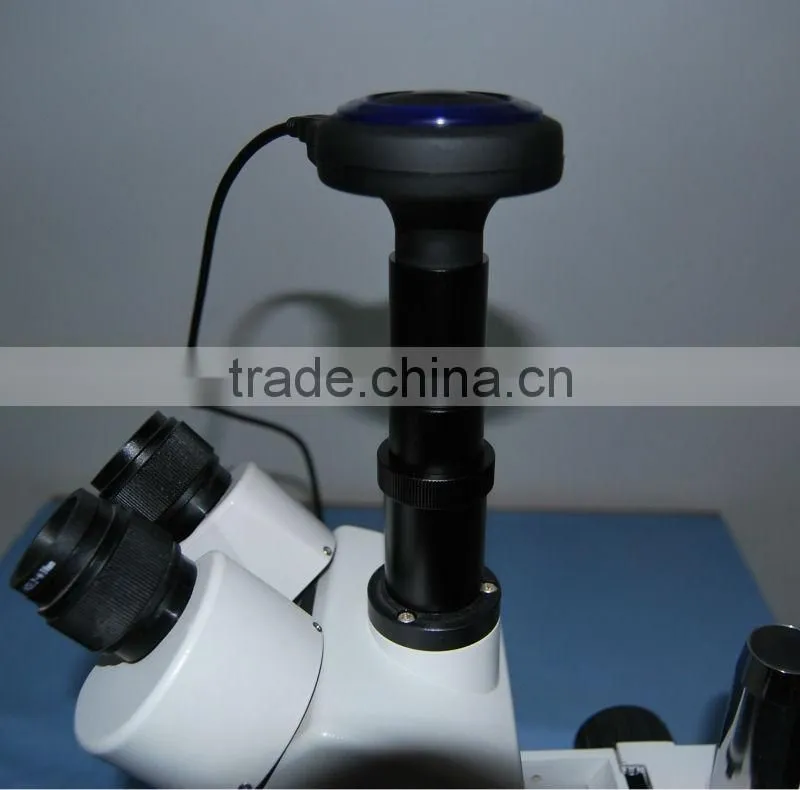 MVV5000FA USB digital microscope camera equipped with a flexible C-mount parfocal adapter and relay lens