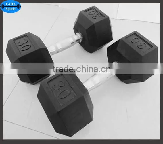 Premium quality fitness rubber coated Hex Dumbell