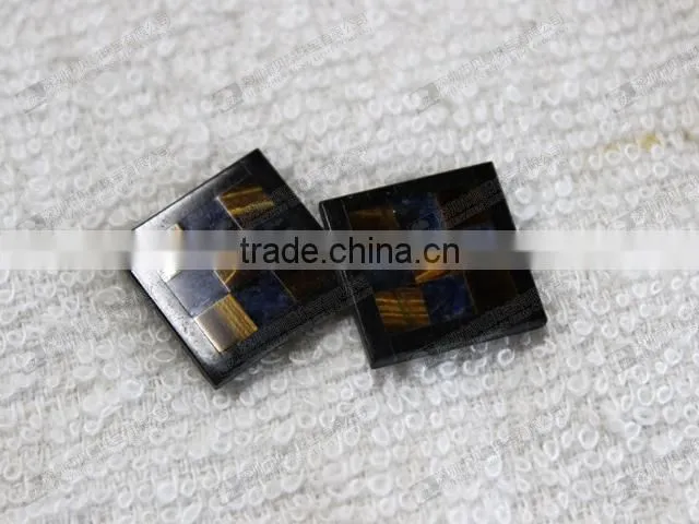 Gemstone mosaic for cuff button making