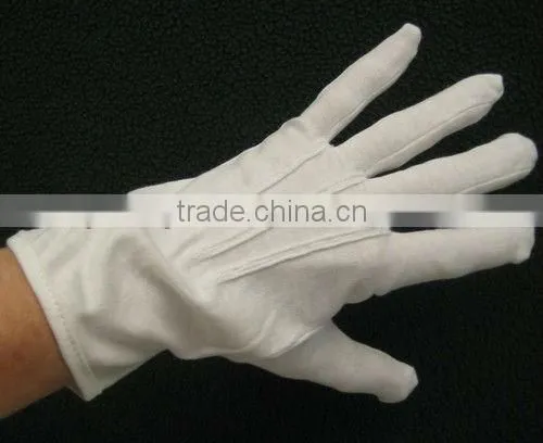white nylon parade lycra glove