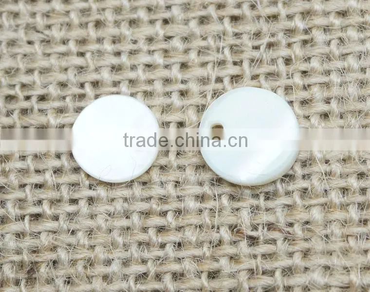 Single One Hole Natural White River Shell Bead Button as Accessory
