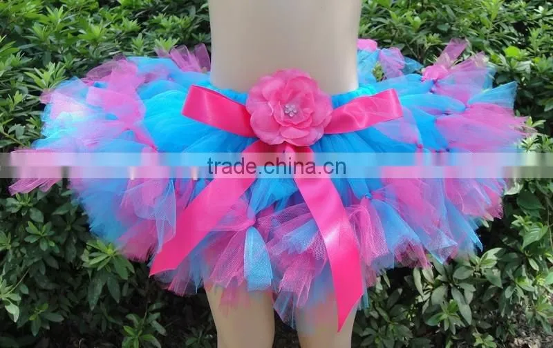 Hot sale baby handmade pettiskirts hand weave pettiskirts tutu dress with flower design