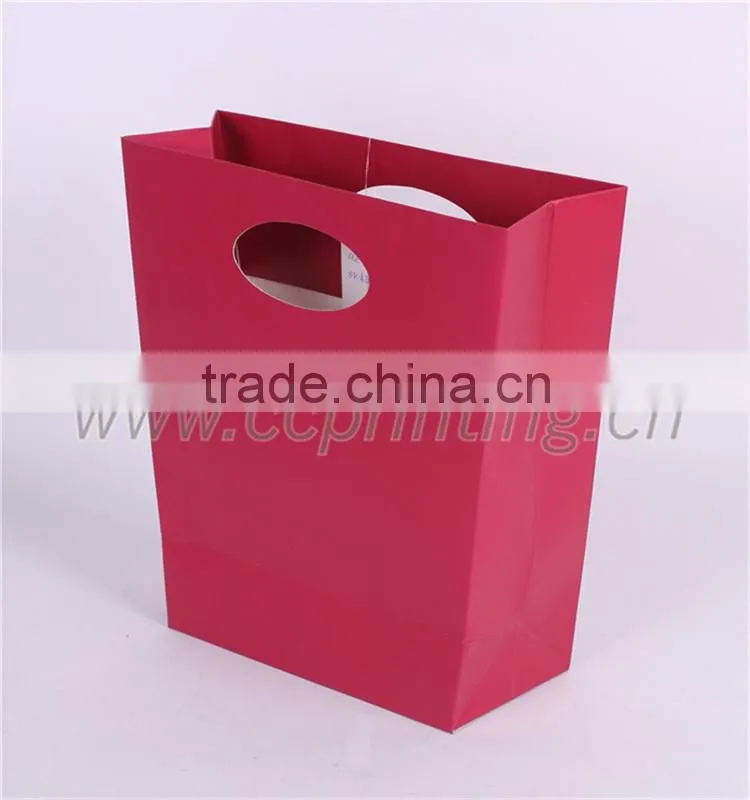 Plain Red Kraft Paper Shopping Bag for Christmas Gift