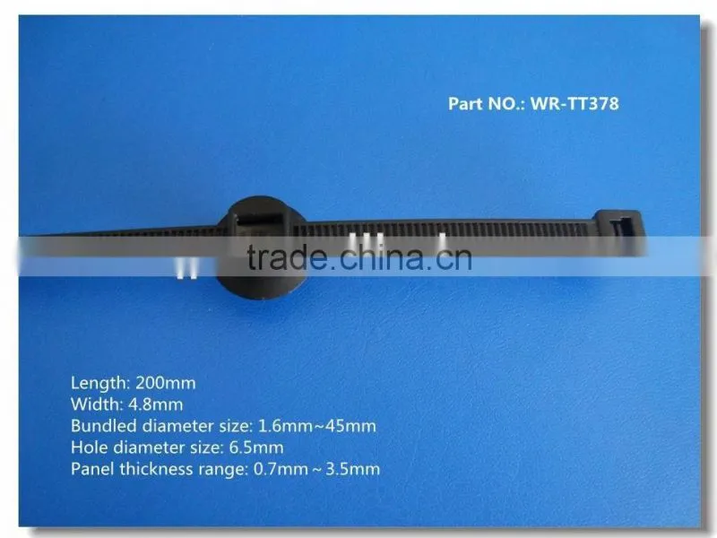 High quality High flexibility self locking nylon cable tie with clip for car