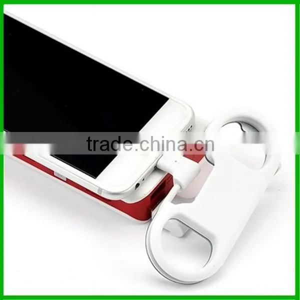 High quality 3 in 1 bottle opener charger cable keychain for iphone 7