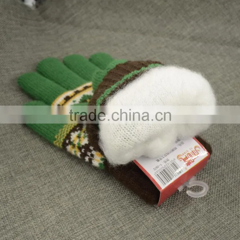 brushed warm knit gloves
