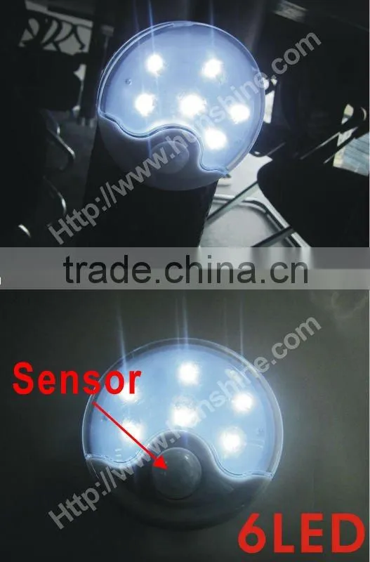 hot selling round white 220v motion sensor light with 6led