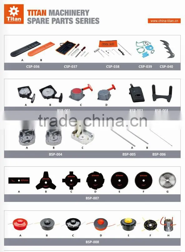 Gasoline brush cutter spare parts/ high quality spare parts for brush cutter