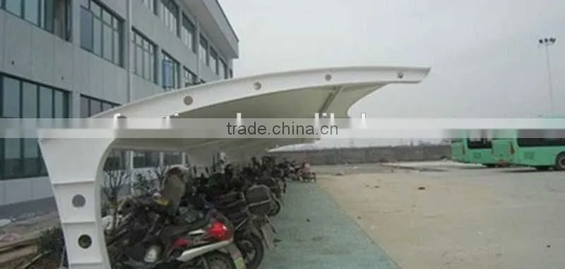 White steel structure carport