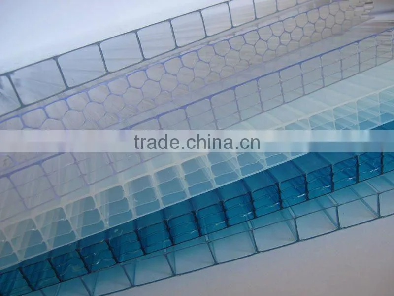Triple wall polycarbonate hollow sheet