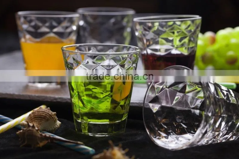 278ml old fashion emboss glass cup glass juice cup