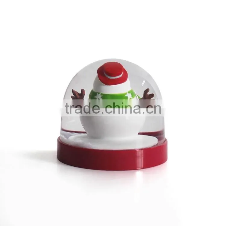 2016 personalized plastic snowman water snow globe