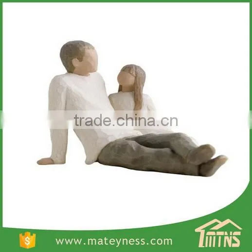 Handmade painted decorative poly resin willow tree figurines