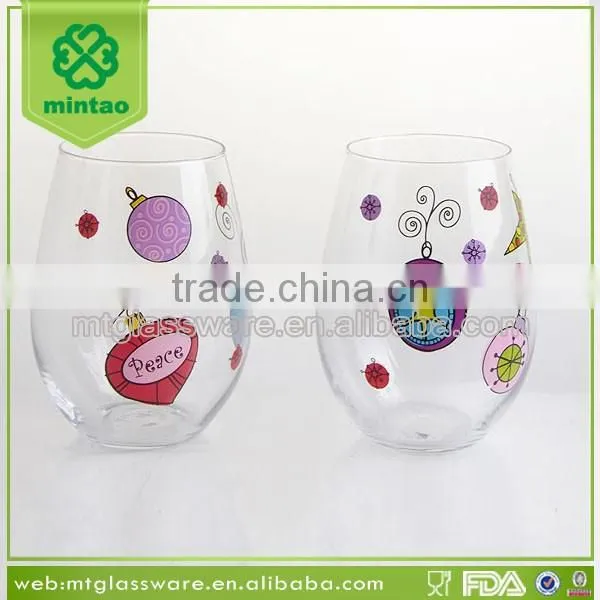 cute and colorful decal drinking water glass cup