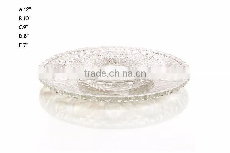 green color glass dinner plate set with metal handle stand