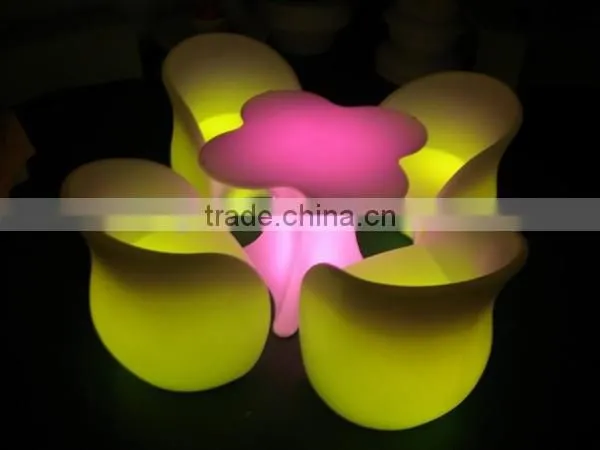 2016 led coffee shop restaurant use chair sets / RGB full color changing led light up chair furnitutre