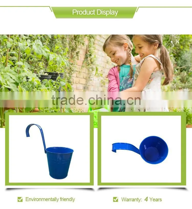 Metal Wall Buckets Planter Home Decor Flower Pot Hook Bright color Balcony Hanging Metal Hook Flower Pot