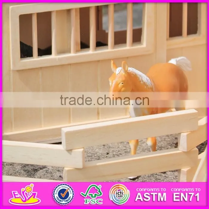 Hot sale children miniature toys wooden toy barn top fashion kids wooden toy barn W06A166-S