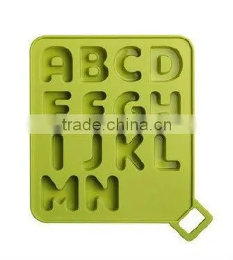 2013 factory promotional FDA letter shape silicone ice cube tray