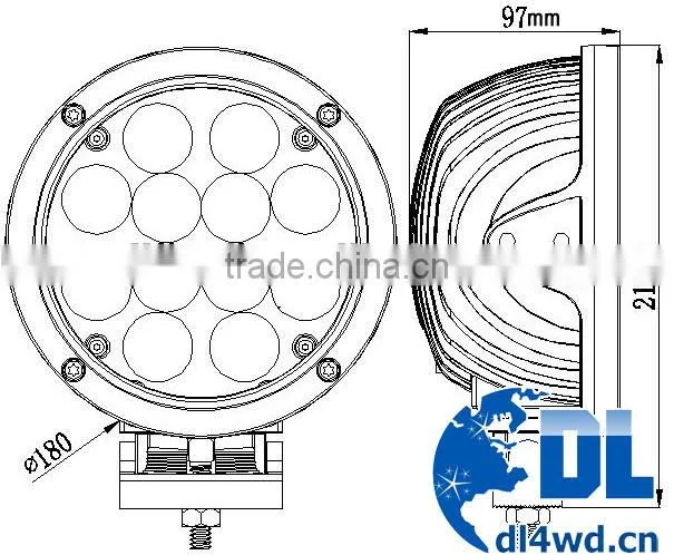 Auto Vehicle Accessories 60w Outdoor Car LED Spot Light 12v