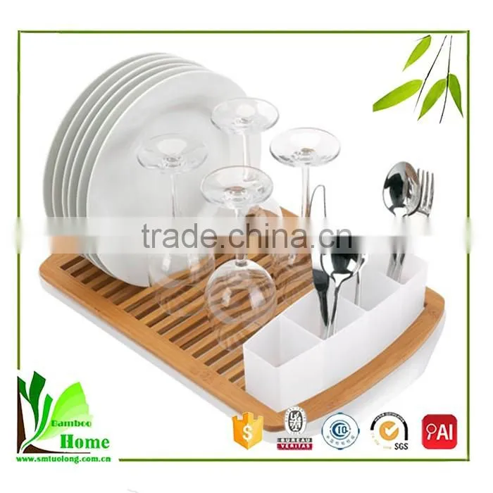 China wholesale custom bamboo adjustable dish rack