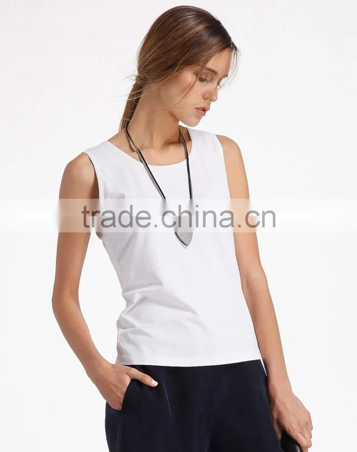 Classic white plain comfort womens tank tops workout