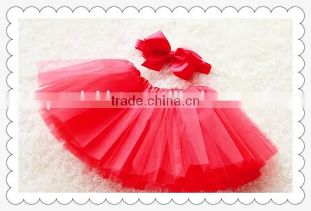 2015hot Sale!charming Red Chiffon Wholesale Girls Tutu Skirt, High Quality Girls Tutu Skirt