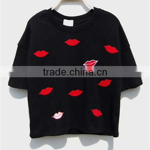short sleeves lovely white crop top lady blouse