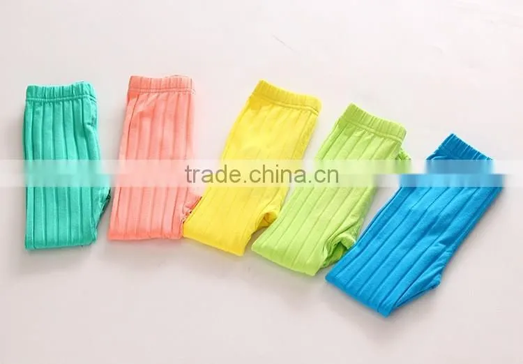 Fashion unique slim design breathable children knit tight pants/customized seamed kids trousers design for girls