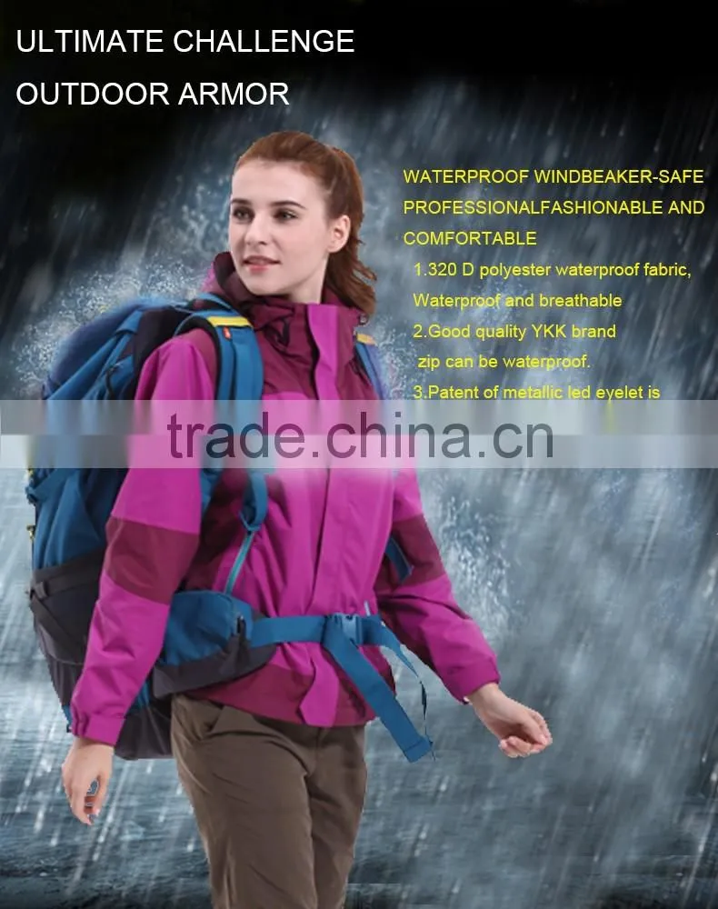 Fashion waterproof nylon hooded custom windbreaker with led
