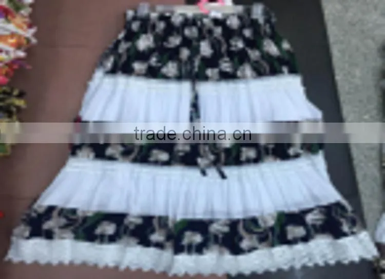 2017 latest design white and black long high waist flare skirt for online sale