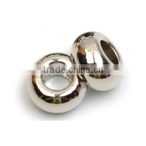 Metal zinc alloy bell stoppers round cord ends beads bells lock shinny nickle, black, gold BELL-012