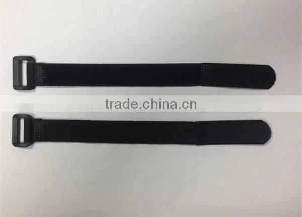 Black colour nylon Hook & Loop Tape adjustable cable ties