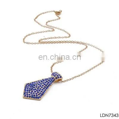 Hot style crystal necktie pendant necklace