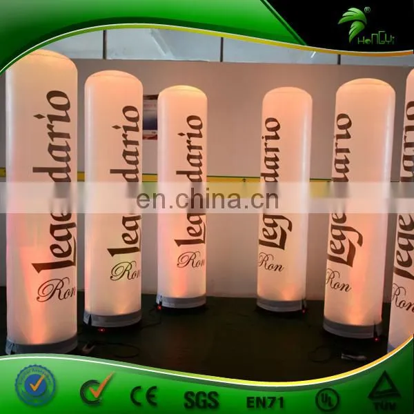 Custom Inflatable Led Totem , Advertising 3m High Inflatable Lighting Changing Tube