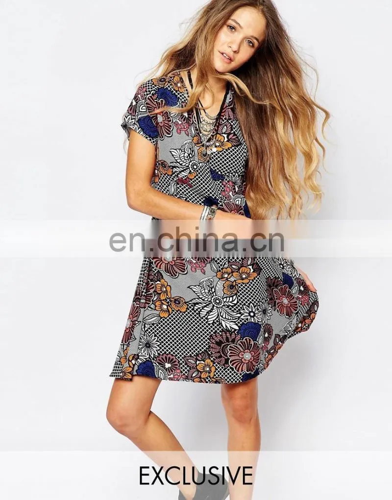 New arrival summer women dress printed women one-piece dress