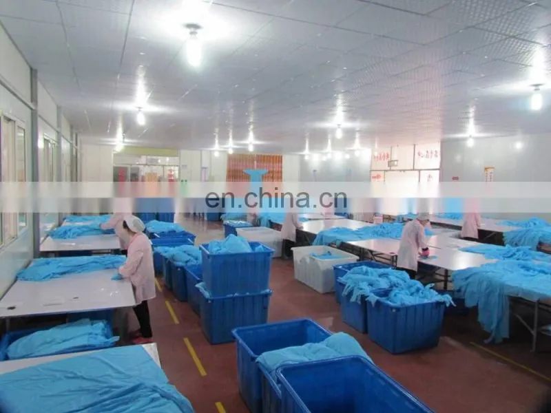 HQ standard 45GSM Blue SMS disposable medical surgical gown sterile