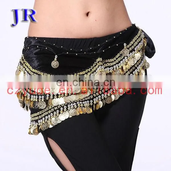 Crochet gold coins belly dance hip scarf belt for women Y-2028#