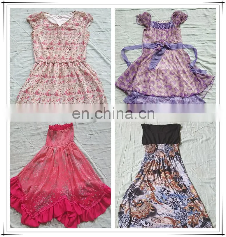 quality used clothes lady fashionable cotton dress for sale