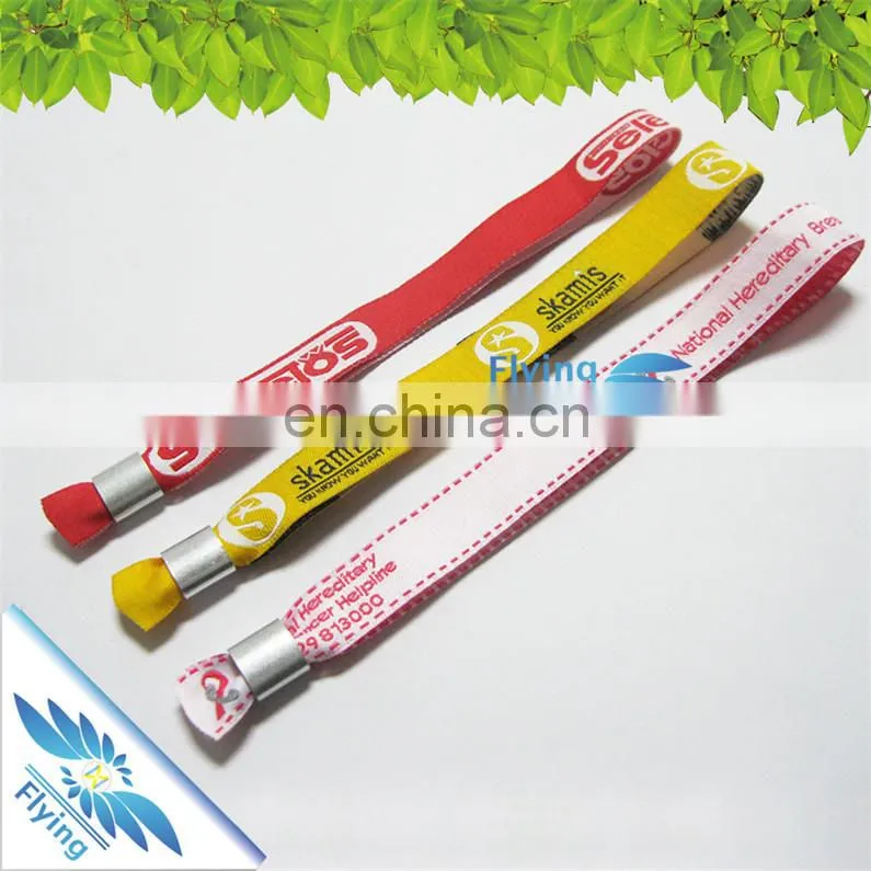 Jacquard cloth bracelets, promotional low price wristband with snap closure, woven wristband price
