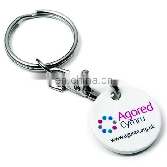 UK metal trolley coin keychain