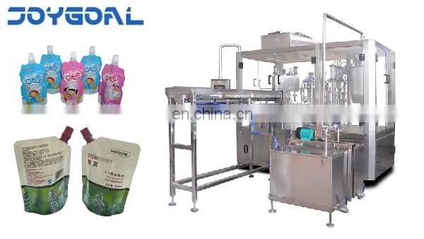 Spout pouch filling and capping machine jelly filling machine