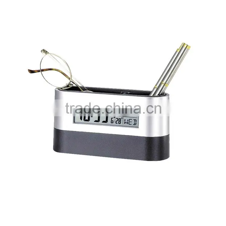pen holder clock with two pen stand