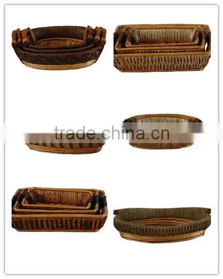 Rectangular Wicker Basket Tray