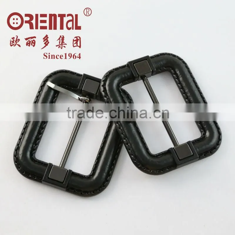 fashion black and gunmetal combined belt buckle