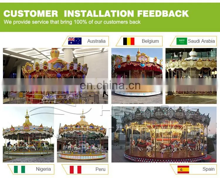 Amusement ride outdoor carousel horses rides children game carousel for sale