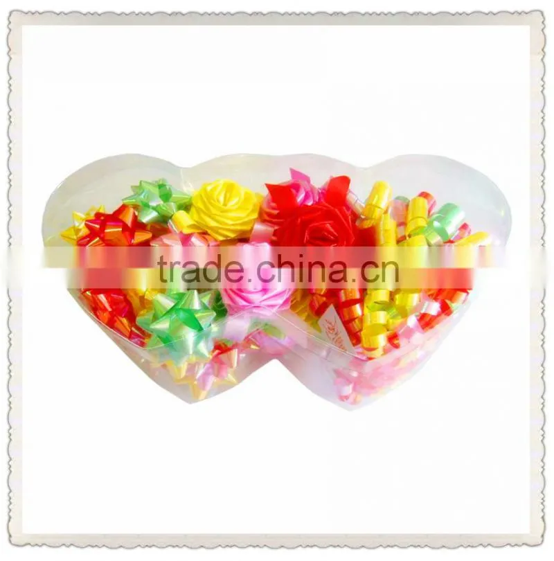 2015 Pretty Metallic Star Ribbon Bows And Easter Egg Sets with Satin Ribbon Tinsels for Gift Packing
