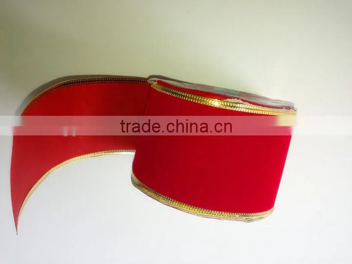 With Gold Lines Christmas Velvet Ribbon Bow Spool/Packing Roll/Velvet Bow