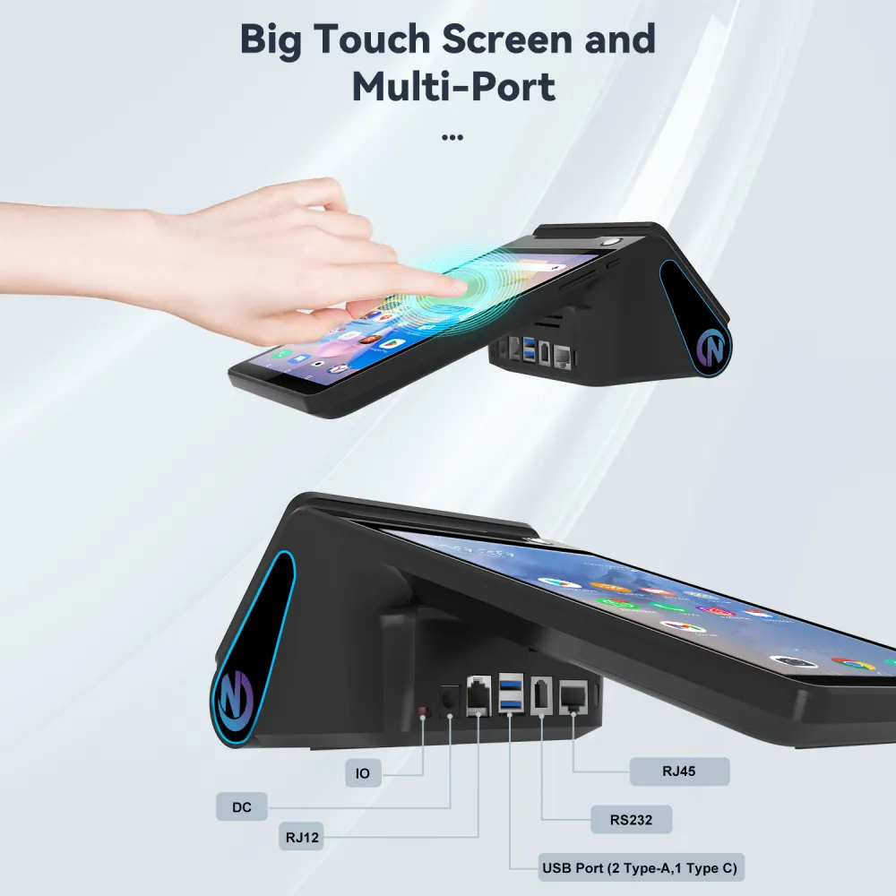 Z108 palm vein payment POS with RJ11 RJ12 RJ45 ports